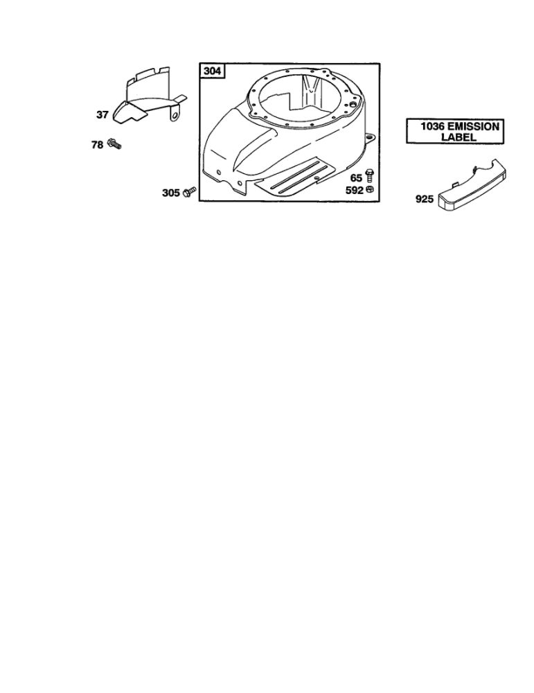 Housing-Blower Diagram and Parts List for 110600-110699 0112- 0114- 0117 Briggs and Stratton Engine